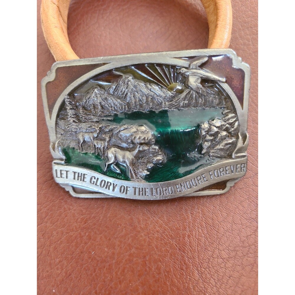 1983 "LET THE GLORY OF THE LORD ENDURE FOREVER" BELT BUCKLE - 3" X 2"